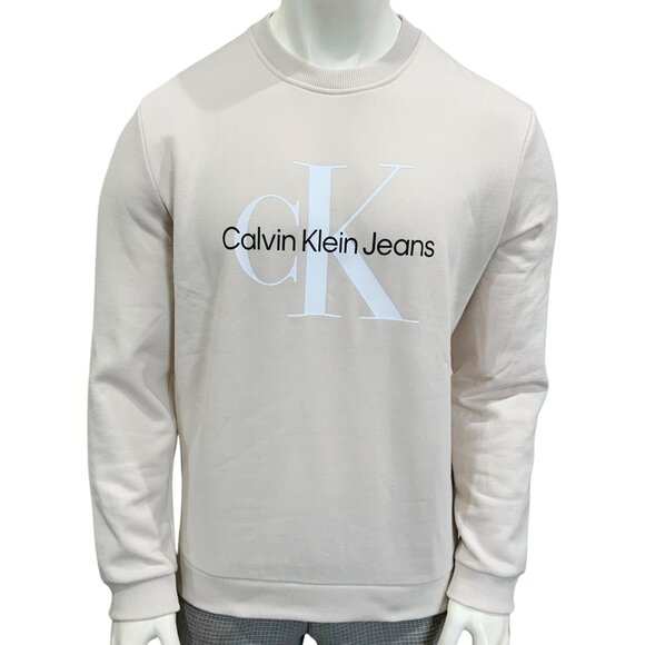NWT CALVIN KLEIN MSRP $65.99 MEN'S MOONBEAM CREW NECK LONG SLEEVE SWEATSHIRT S - Picture 1 of 5